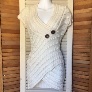 Wrap sweater button detailing